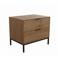 NACHTKÄSTCHEN 40/50/35 cm  in Hartholz Mangoholz Naturfarben  - Schwarz/Naturfarben, MODERN, Holz/Metall (40/50/35cm) - MID.YOU