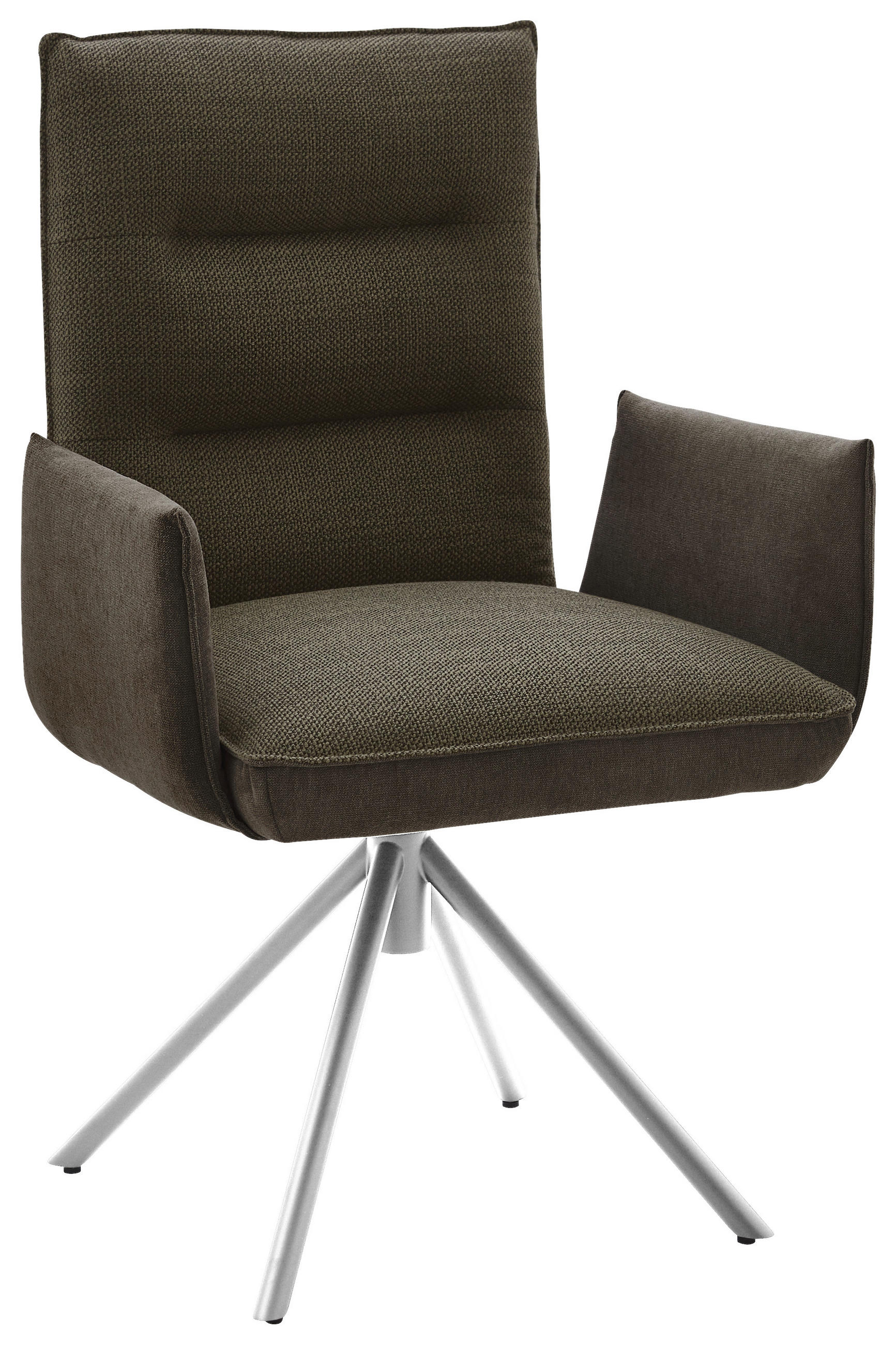ARMLEHNSTUHL  in Flachgewebe  - Edelstahlfarben/Braun, Design, Textil/Metall (59/93/59cm) - Dieter Knoll