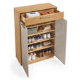 SCHUHSCHRANK 86/124/37 cm  - Taupe/Eichefarben, Design, Holz/Holzwerkstoff (86/124/37cm) - Novel