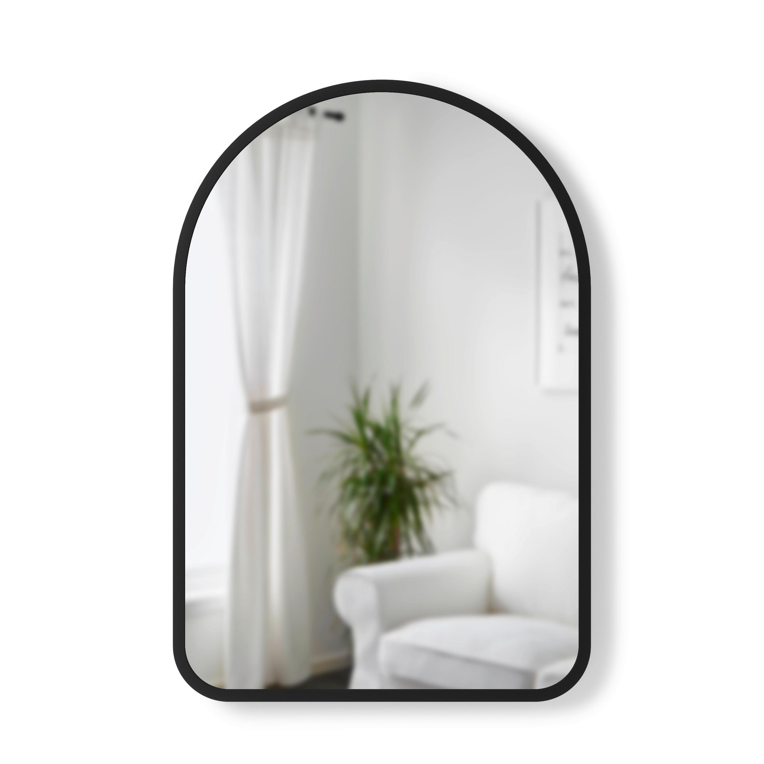 WANDSPIEGEL 62/93/3 cm in Freiform - Schwarz, KONVENTIONELL, Glas/Kunststoff (62/93/3cm) - Umbra