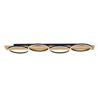 LED-DECKENLEUCHTE 125/38/6,8 cm   - Schwarz, Design, Holz/Kunststoff (125/38/6,8cm) - Novel