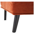 SCHLAFSOFA in Samt Dunkelorange  - Dunkelorange/Schwarz, Design, Holz/Textil (185/80/88cm) - Carryhome