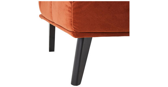 SCHLAFSOFA in Samt Dunkelorange  - Dunkelorange/Schwarz, Design, Holz/Textil (185/80/88cm) - Carryhome