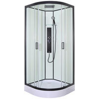 DUSCHKABINE  in Schwarz, Transparent  - Transparent/Schwarz, Glas/Kunststoff (90/90/225cm) - Sanotechnik