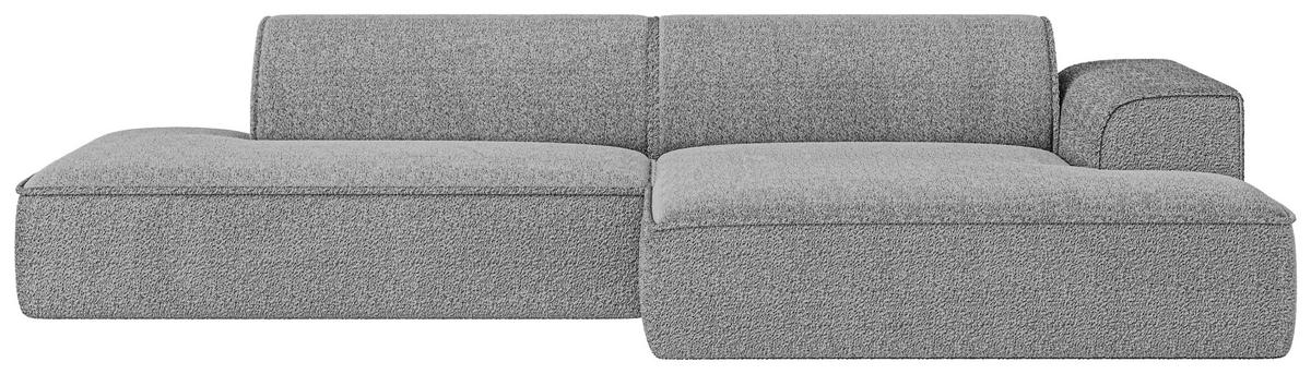 ECKSOFA BILLUND Grau Cord Nierenkissen  - Schwarz/Grau, KONVENTIONELL, Kunststoff/Textil (294/165cm) - Livetastic