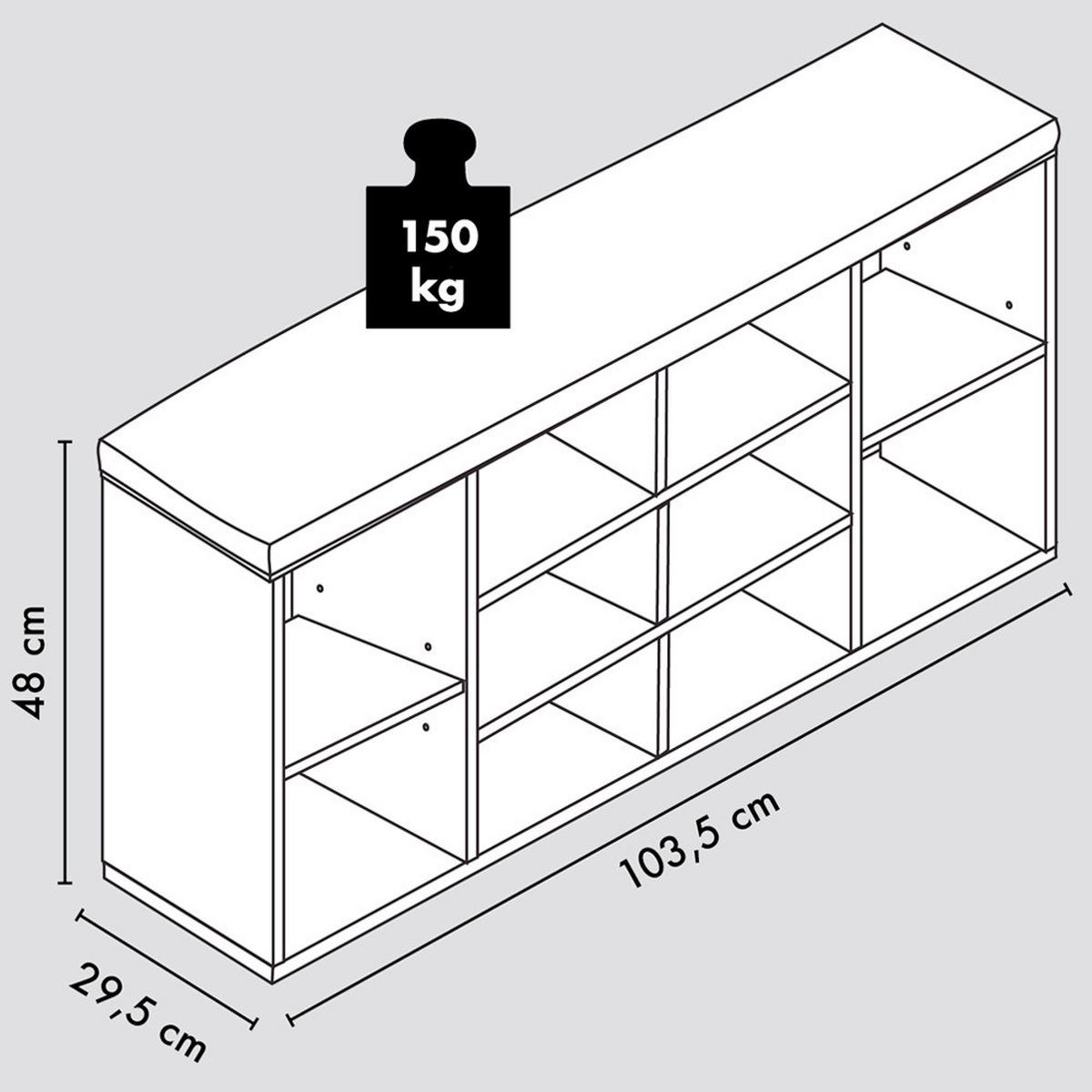 SCHUHSCHRANK Grau  - Grau, Design, Holzwerkstoff/Textil (103.5/48/29.5cm) - Kesper