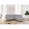 ECKSOFA ROCHELLE E Hellgrau Flachgewebe  - Hellgrau/Schwarz, KONVENTIONELL, Textil/Metall (240/216cm) - Sit & More
