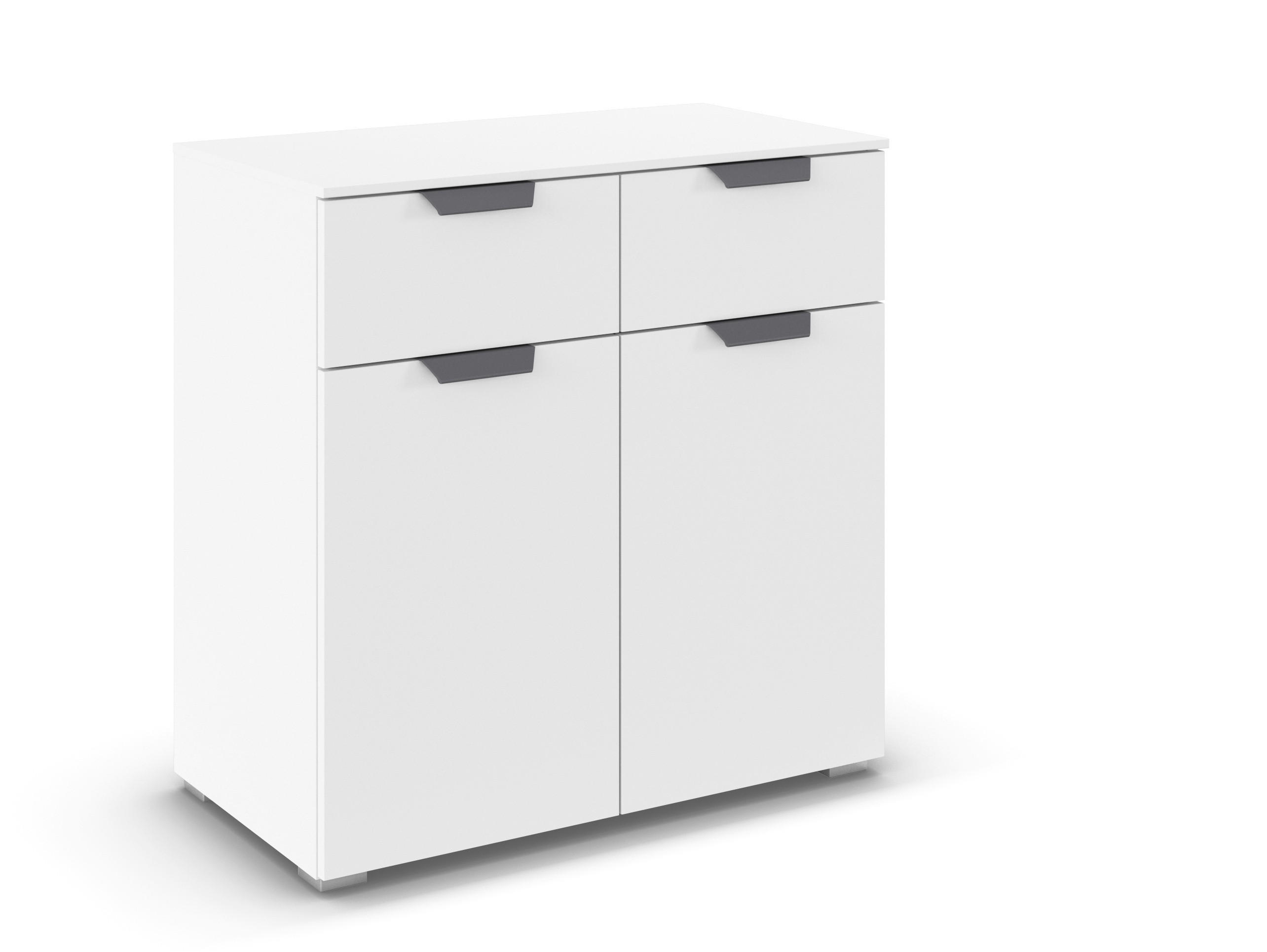 KOMMODE in 80/81/42 cm - Dunkelgrau/Weiß, Design, Holzwerkstoff/Metall (80/81/42cm) - Carryhome