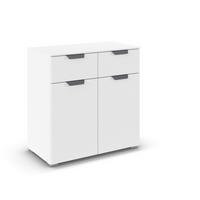 KOMMODE  in 80/81/42 cm  - Dunkelgrau/Weiß, Design, Holzwerkstoff/Metall (80/81/42cm) - Carryhome