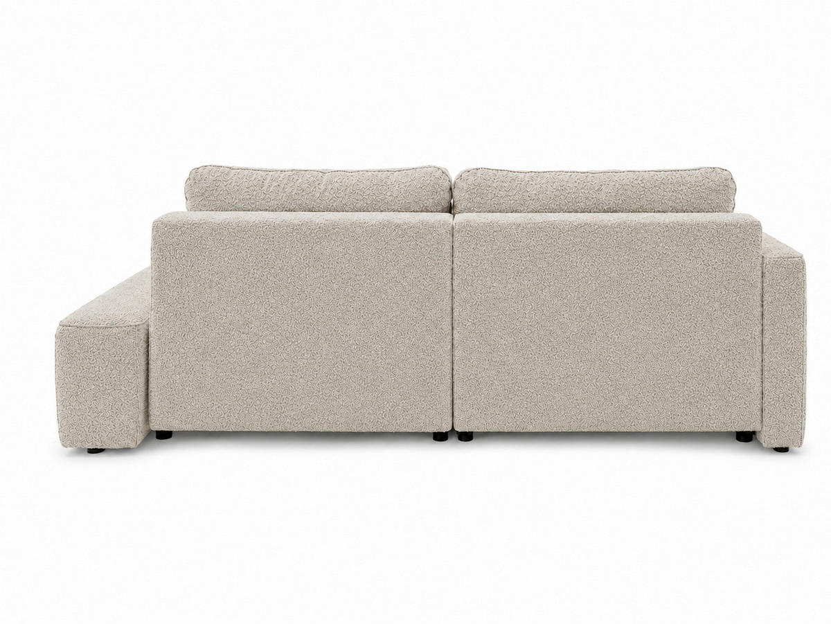 ECKSOFA FREDO Beige Bouclé  - Beige/Schwarz, Design, Kunststoff/Textil (150/233cm) - MID.YOU