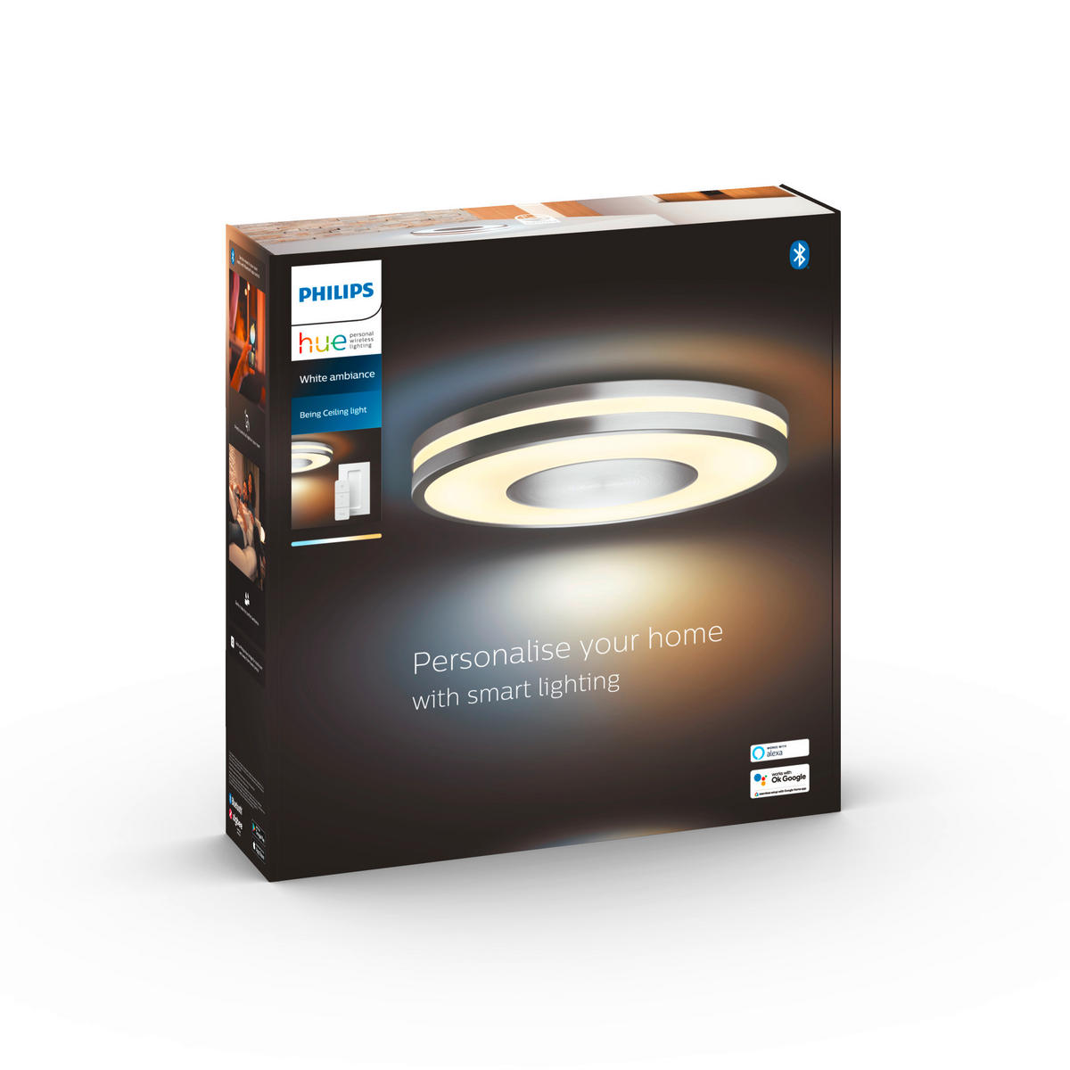 LED-DECKENLEUCHTE White Ambiance Being  Smart 34,8/5,1 cm   - Silberfarben, Design, Metall (34,8/5,1cm) - Philips HUE