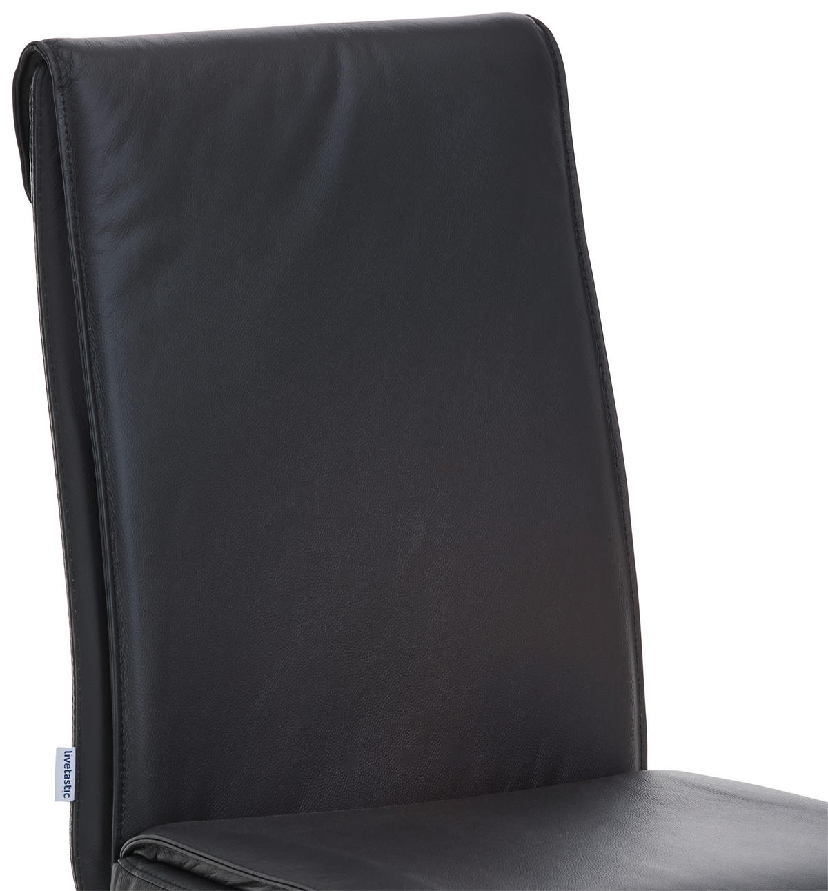 SCHWINGSTUHL  in Edelstahl Echtleder pigmentiert  - Edelstahlfarben/Schwarz, Design, Leder/Metall (46/99/62cm) - Livetastic