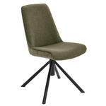 STUHL  in Eisen Flachgewebe Metall, Textil  - Schwarz/Olivgrün, Design, Textil/Metall (49/88/64cm) - Novel