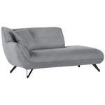 CHAISELONGUE in Samt Hellgrau  - Hellgrau/Schwarz, Design, Textil/Metall (190/90/95cm) - Carryhome