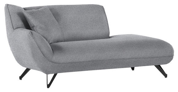 CHAISELONGUE in Samt Hellgrau  - Hellgrau/Schwarz, Design, Textil/Metall (190/90/95cm) - Carryhome