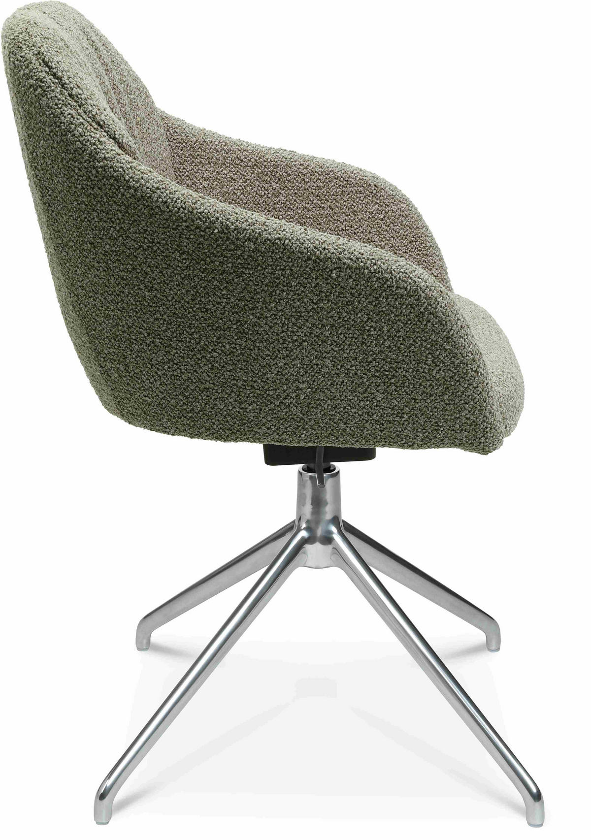 ARMLEHNSTUHL  in Aluminium Flachgewebe  - Alufarben/Graugrün, Design, Textil/Metall (58/81,5-84,5/60cm) - Johann Jakob
