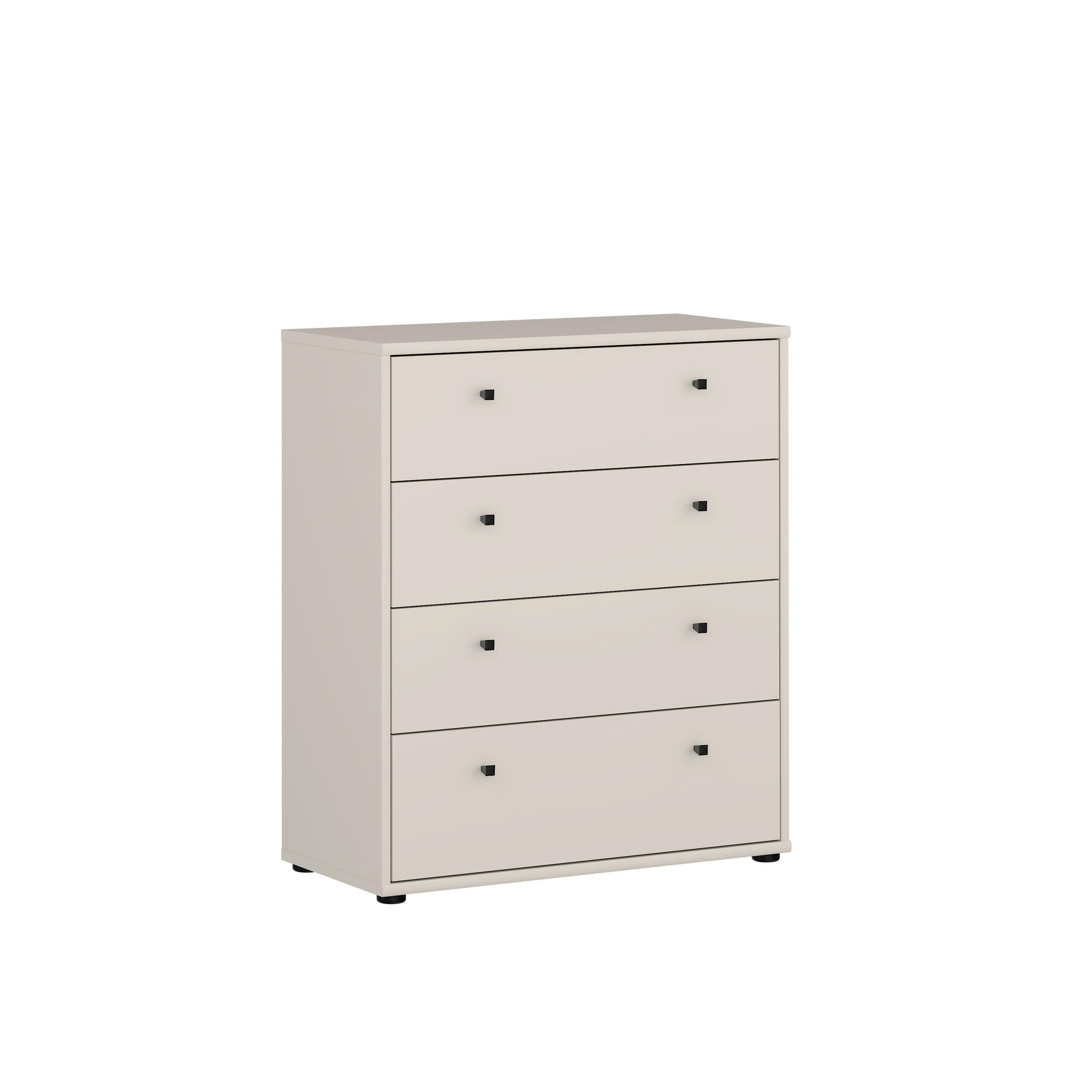 KOMMODE , 73,7/85,5/34,8 cm, 4 Schublade(n)  - Sandfarben/Schwarz, Design, Holzwerkstoff/Kunststoff (73,7/85,5/34,8cm)