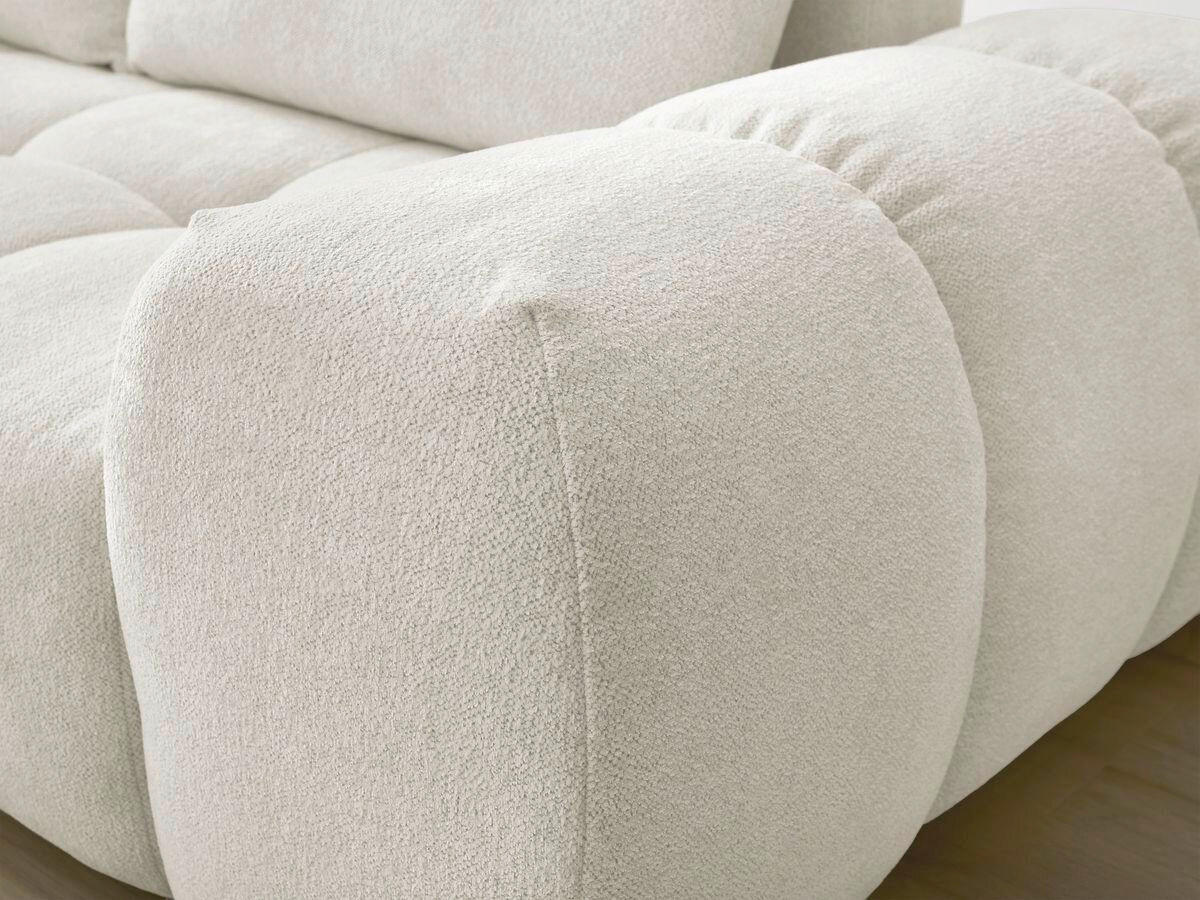 ECKSCHLAFSOFA EVEREST  mit Rücken echt, Armteil links, Armteil rechts Flachgewebe Weiß  - Schwarz/Weiß, MODERN, Kunststoff/Textil (320/212cm)