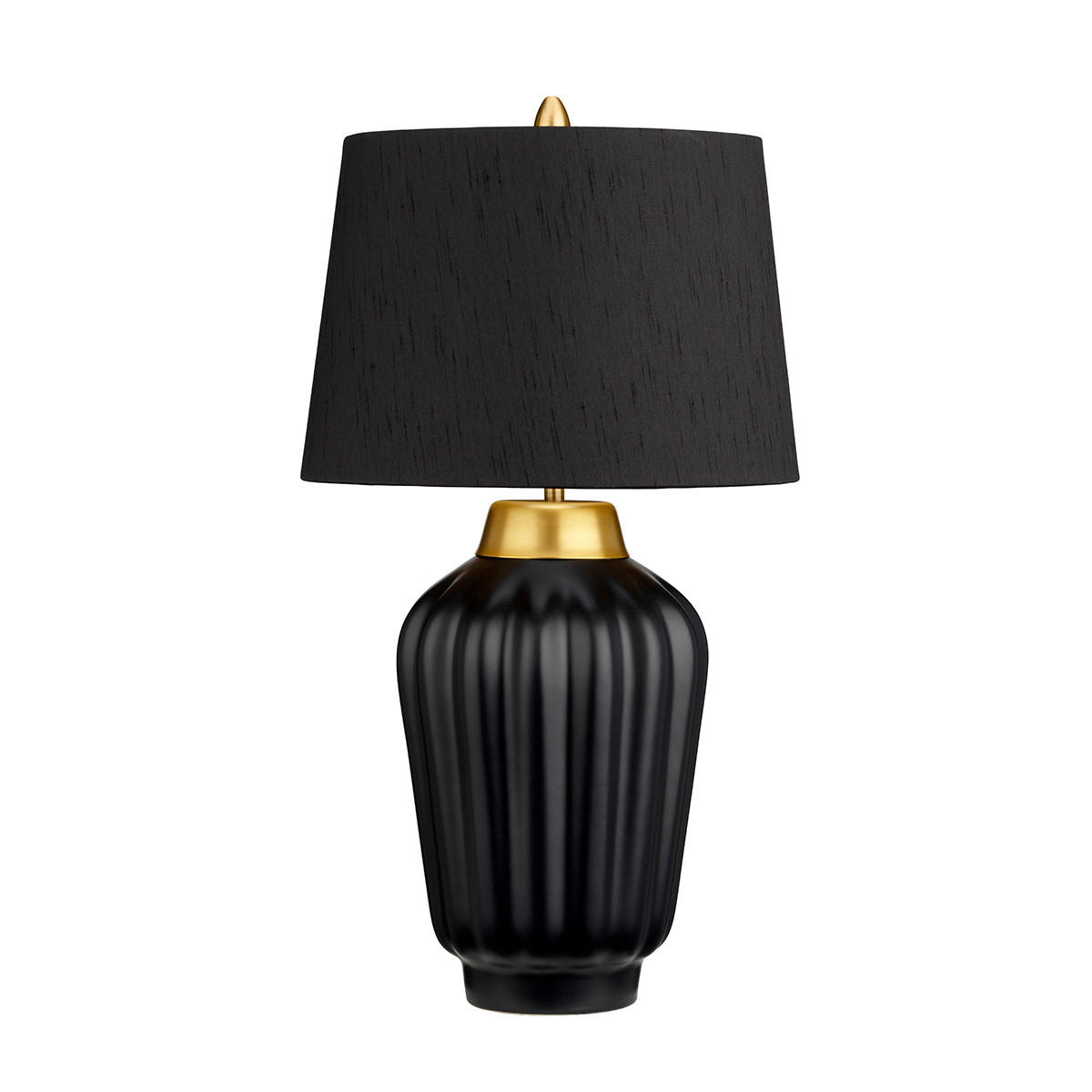 TISCHLEUCHTE Bexley 30/56.2 cm   - Messingfarben/Schwarz, KONVENTIONELL, Keramik/Textil (30/56.2cm) - Elstead Lighting
