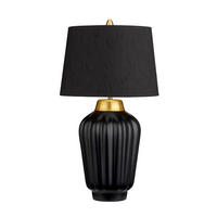 TISCHLEUCHTE Bexley 30/56.2 cm   - Messingfarben/Schwarz, KONVENTIONELL, Keramik/Textil (30/56.2cm) - Elstead Lighting