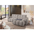ECKSOFA in Flachgewebe Greige  - Greige/Schwarz, KONVENTIONELL, Kunststoff/Textil (256/157cm) - Carryhome