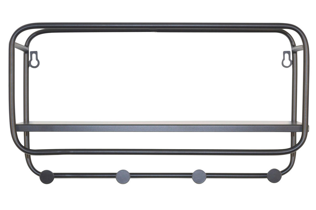 WANDREGAL Schwarz  - Schwarz, Design, Metall (45/25/15cm) - MID.YOU