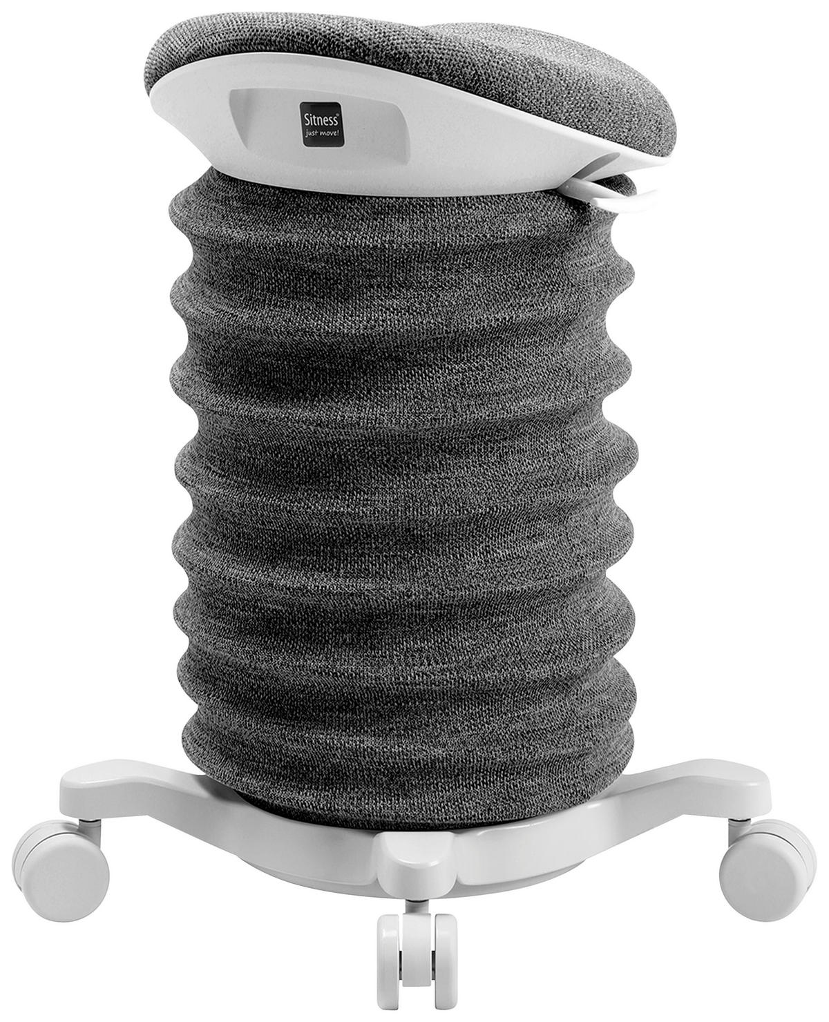 BÜROHOCKER Weiß, Schieferfarben  - Schieferfarben/Weiß, Design, Kunststoff/Textil (37,5/58-70/36cm) - Topstar