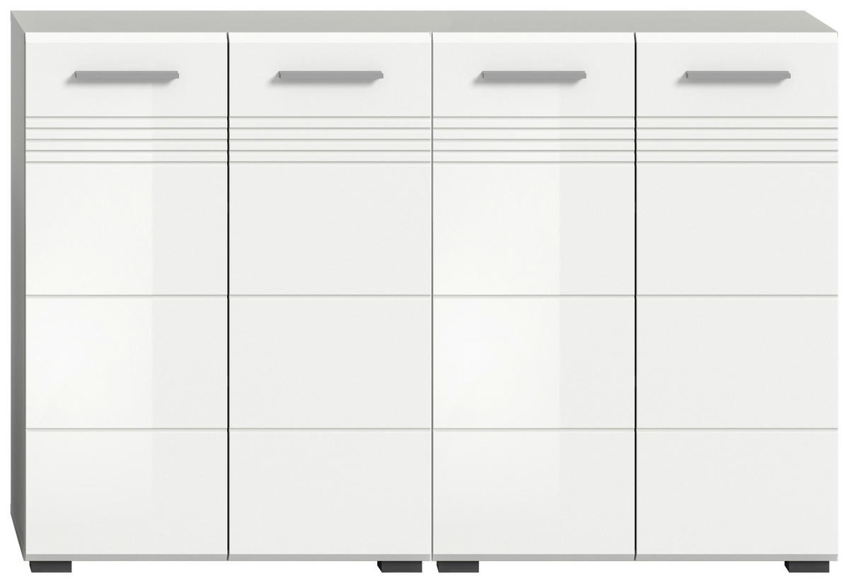 SREDNJE VISOKA OMARA 120/80/30 cm  - barve kroma/črna, Moderno, umetna masa/leseni material (120/80/30cm) - MID.YOU