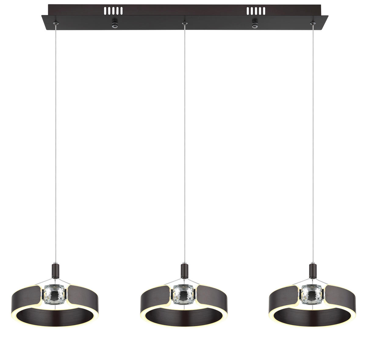 LED-HÄNGELEUCHTE 86/22/125 cm  - Klar/Opal, Design, Glas/Kunststoff (86/22/125cm) - Globo