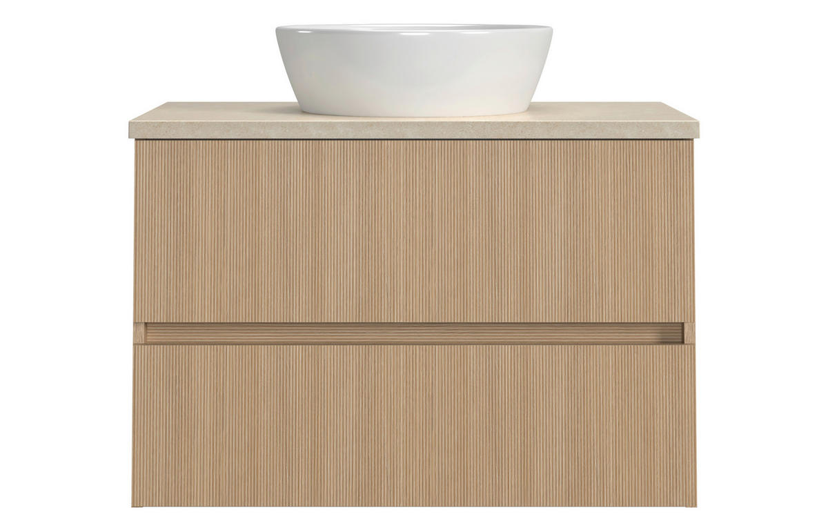 WASCHTISCHKOMBI 80 cm  - Sandfarben/Eichefarben, KONVENTIONELL, Keramik/Holzwerkstoff (80cm) - Xora