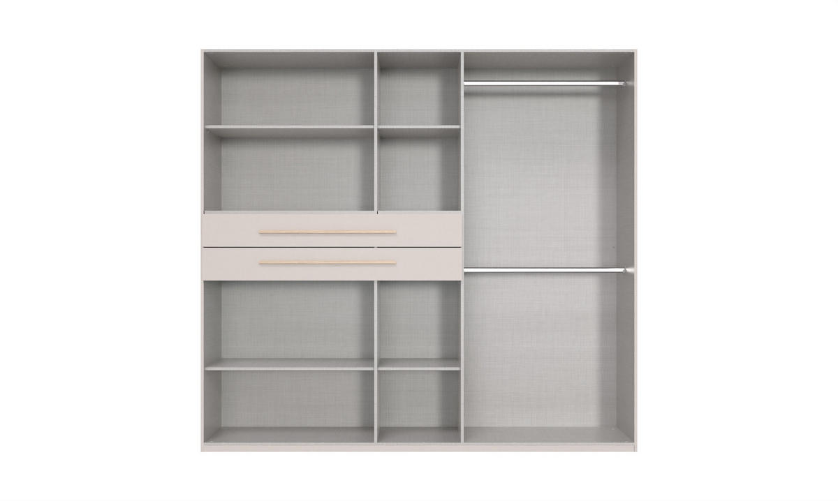 OMARA ZA OBLAČILA, barve hrasta, kašmir  - kašmir/barve hrasta, Design, leseni material (225/208/65cm) - Carryhome