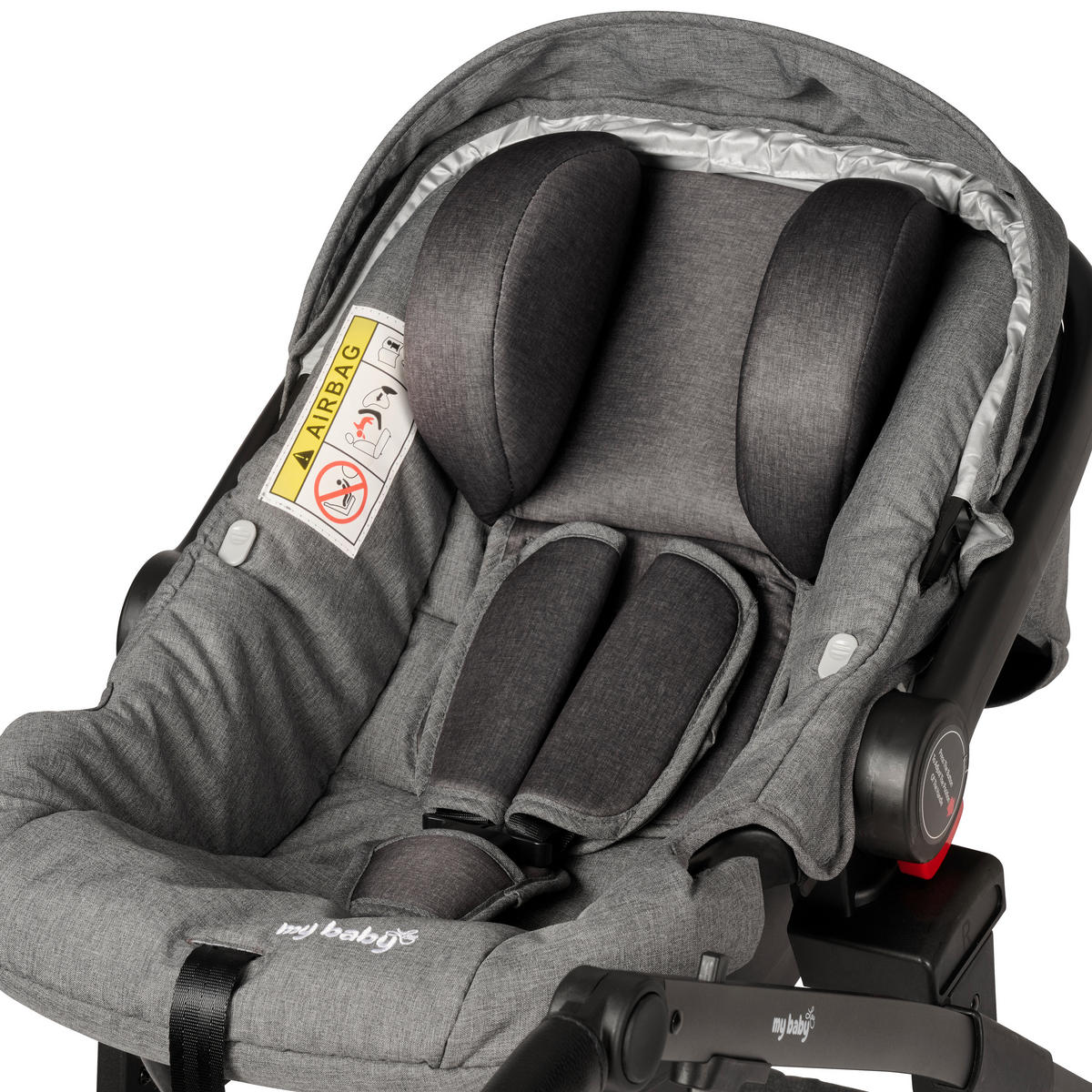 KINDERWAGENSET  Korfu   - Dunkelgrau/Schwarz, Basics, Kunststoff/Textil - My Baby Lou