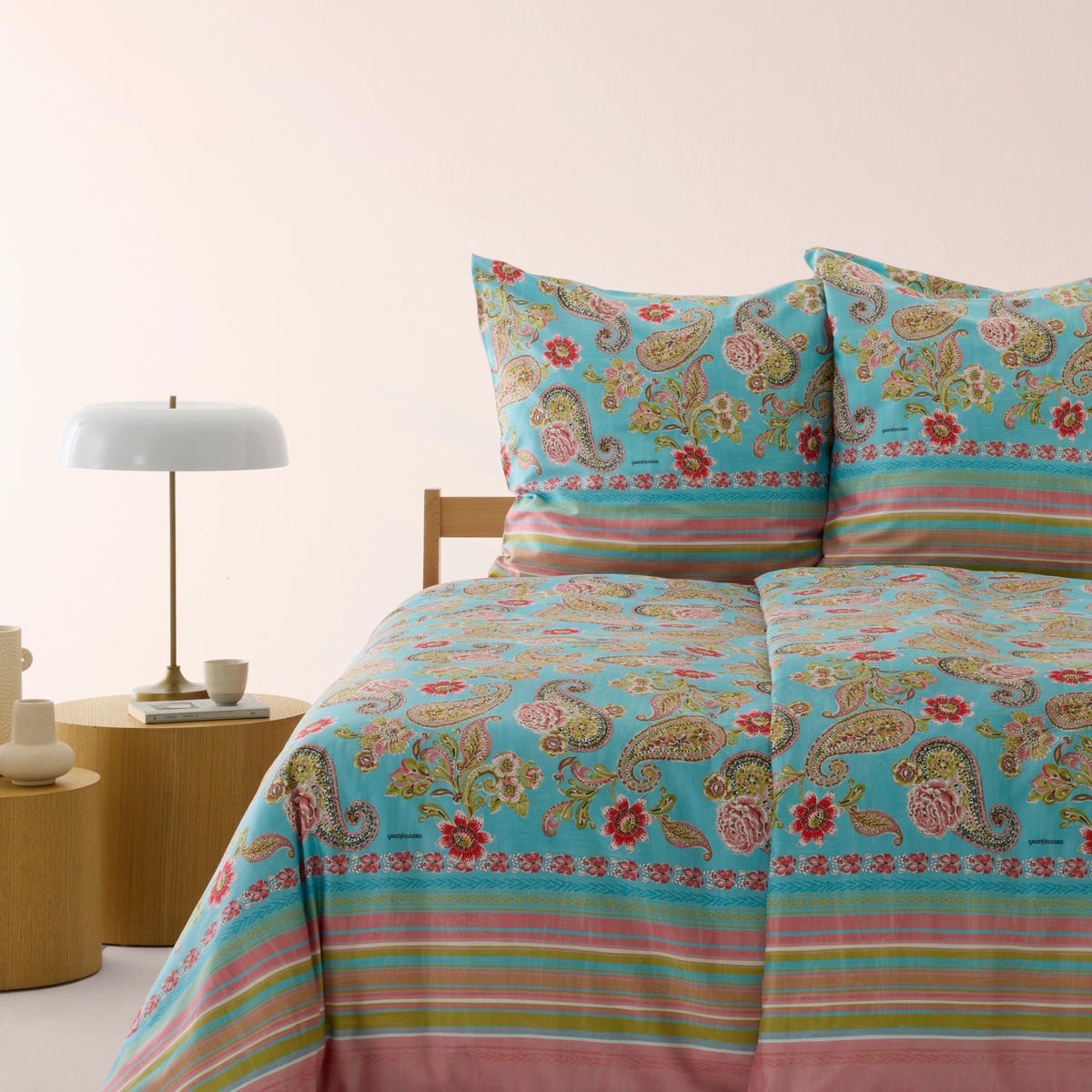 BETTWÄSCHE Rapallo Satin 135/200 cm  - Türkis, KONVENTIONELL, Textil (135/200cm) - Bassetti