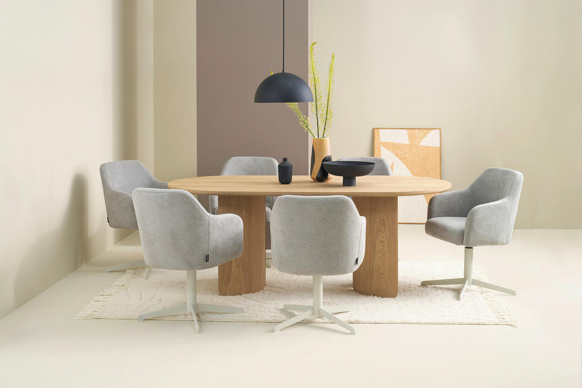 ESSTISCH 200/100/76 cm Echtholz, Nachbildung  Holzwerkstoff Eiche Bianco  - Eiche Bianco, MODERN, Holzwerkstoff (200/100/76cm) - Schöner Wohnen