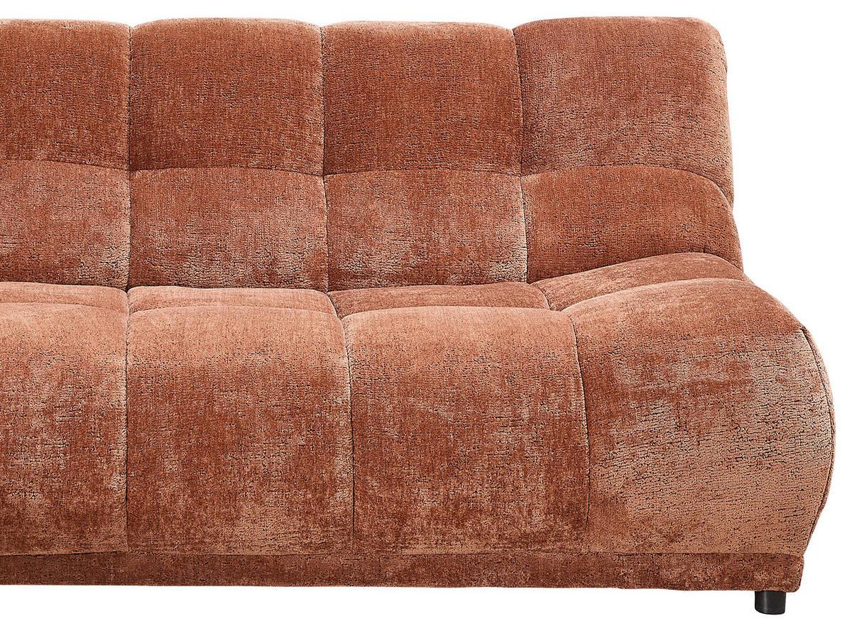 ECKSOFA ITALIA in Chenille Rostfarben  250/284 cm  - Rostfarben/Schwarz, MODERN, Kunststoff/Textil (250/284cm) - Livetastic