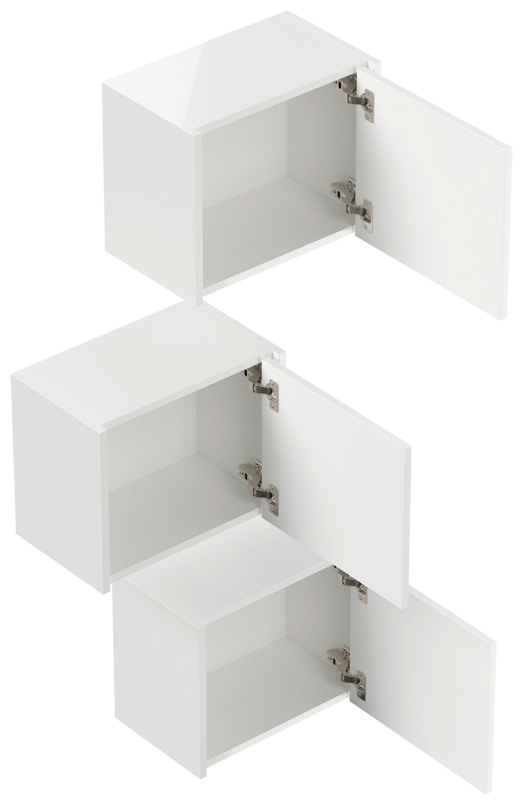 Thumbnail - Mid.you Hängeschrank, Weiß Hochglanz, Holzwerkstoff, 41.4x33.3x25 cm, hängend, Badezimmer, Badezimmerschränke, Hängeschr...