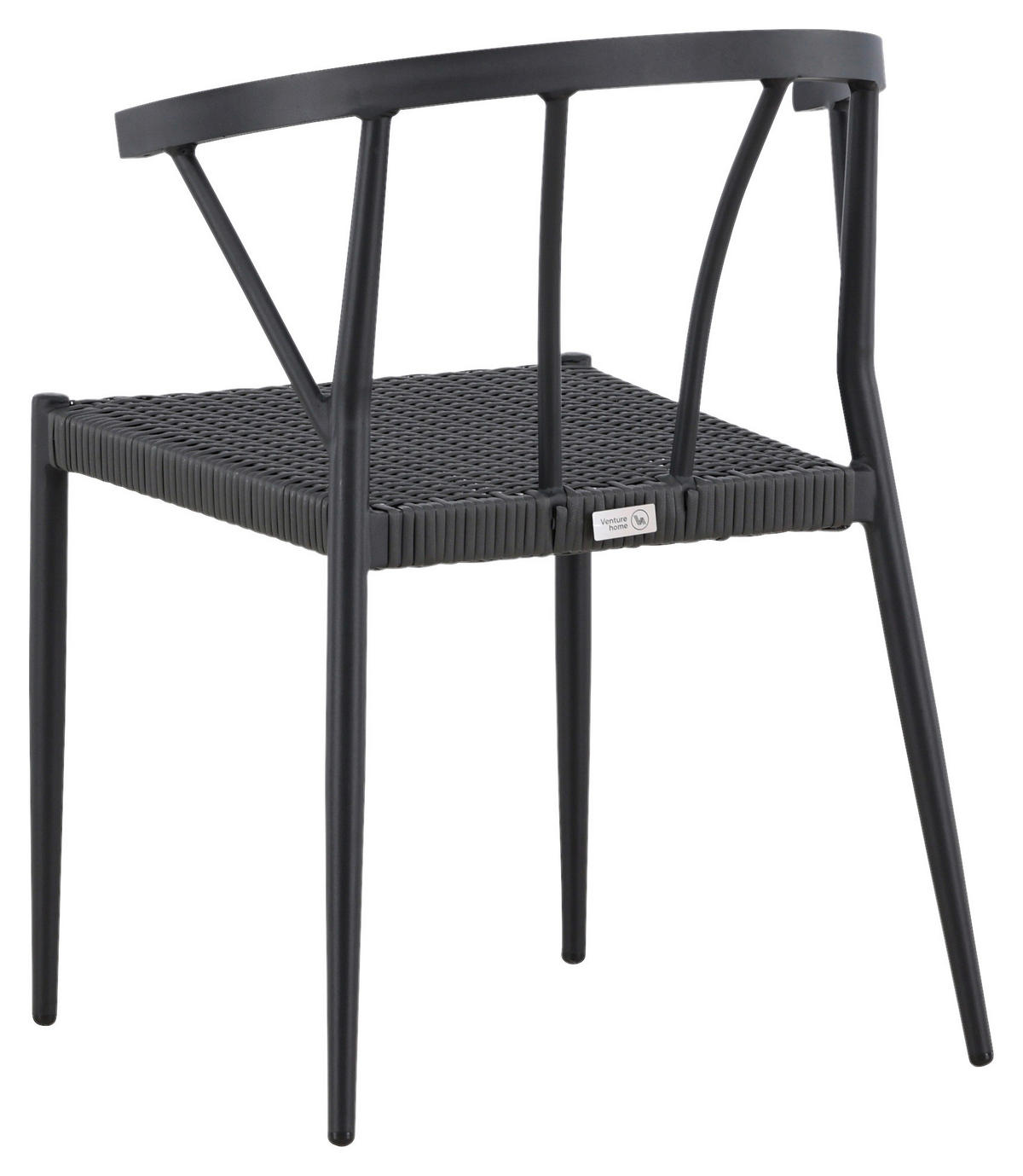 GARTENSTUHL-SET Aluminium Schwarz  - Schwarz, KONVENTIONELL, Kunststoff/Metall (47/79,5/49cm) - Gardenson