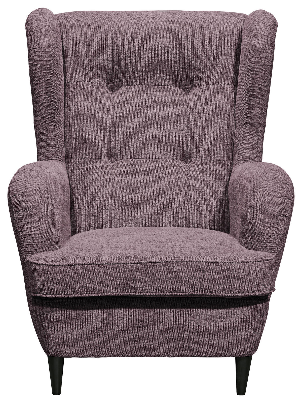 OHRENSESSEL in Webstoff Aubergine  - Aubergine/Schwarz, Basics, Holzwerkstoff/Textil (78/102/98cm) - MID.YOU