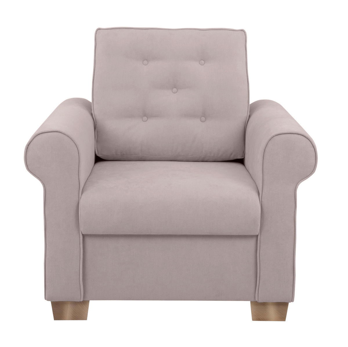 SESSEL in Taupe  - Taupe/Buchefarben, Design, Holz/Textil (93/89/82cm) - MID.YOU