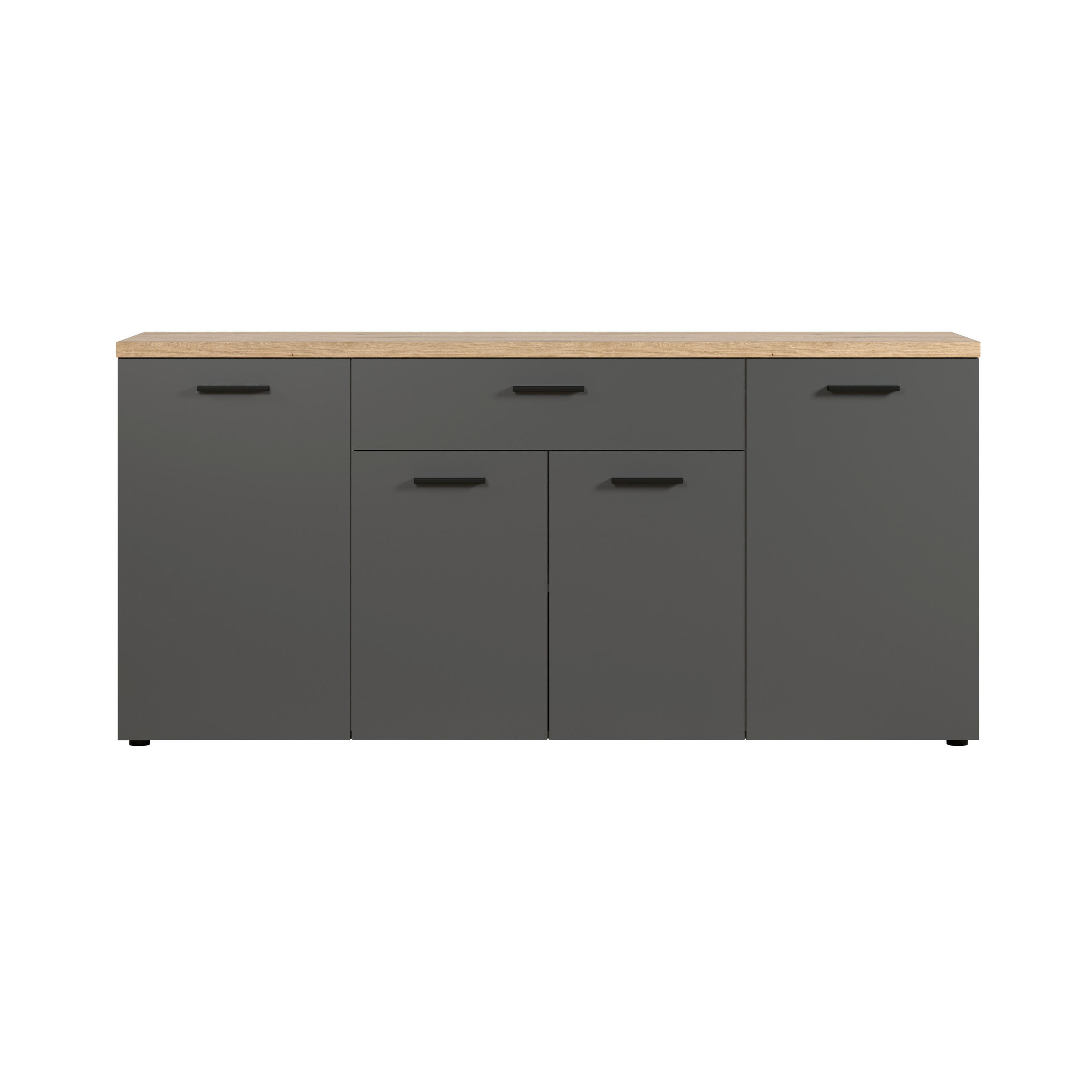SIDEBOARD BAGGIO WO 180/85/40 cm 1 Schublade(n)  - Eichefarben/Anthrazit, Design, Holzwerkstoff/Kunststoff (180/85/40cm) - MID.YOU