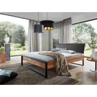 BALKENBETT 180/200 cm,  in Wildeiche,  - Wildeiche/Anthrazit, MODERN, Holz/Metall (180/200cm) - Livetastic