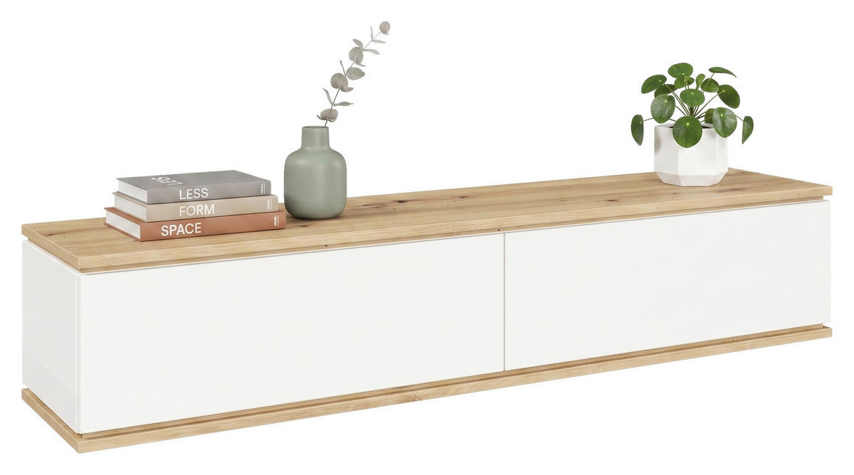 LOWBOARD  188/37/42 cm  hängend  - Weiß/Eiche Artisan, KONVENTIONELL, Holzwerkstoff (188/37/42cm) - Xora