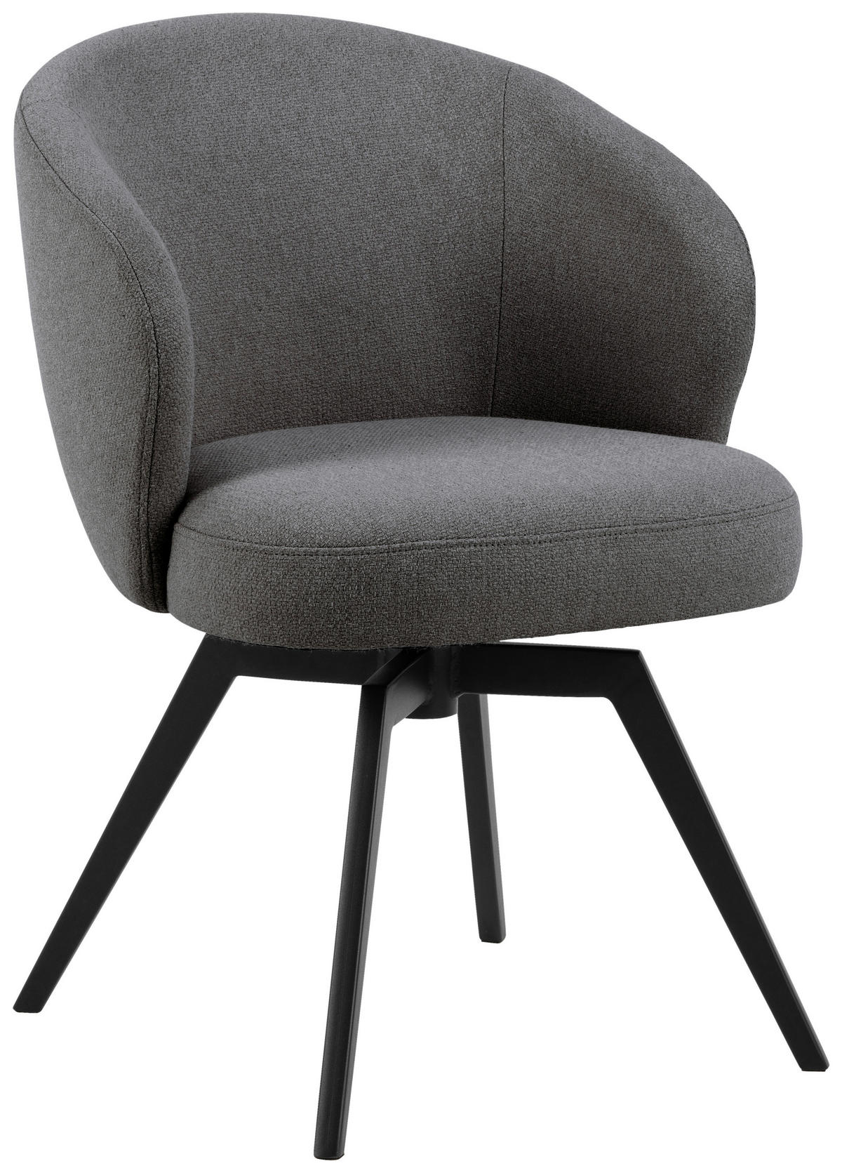 ARMLEHNSTUHL  in Stahl Struktur  - Schwarz/Grau, Design, Textil/Metall (58,5/80/60cm) - MID.YOU