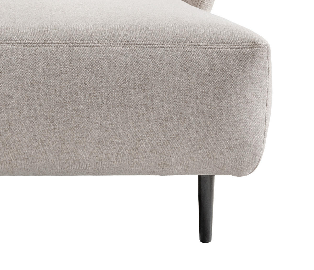 ECKSOFA in Mikrofaser Creme  - Creme/Schwarz, Modern, Holz/Textil (269/172cm) - MID.YOU