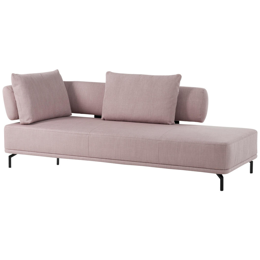 Thumbnail - Dieter Knoll Récamiere Palio, Hellrosa, Textil, 225x80x98 cm, Goldenes M, Fußauswahl, Lederauswahl, Stoffauswahl, Hocker...