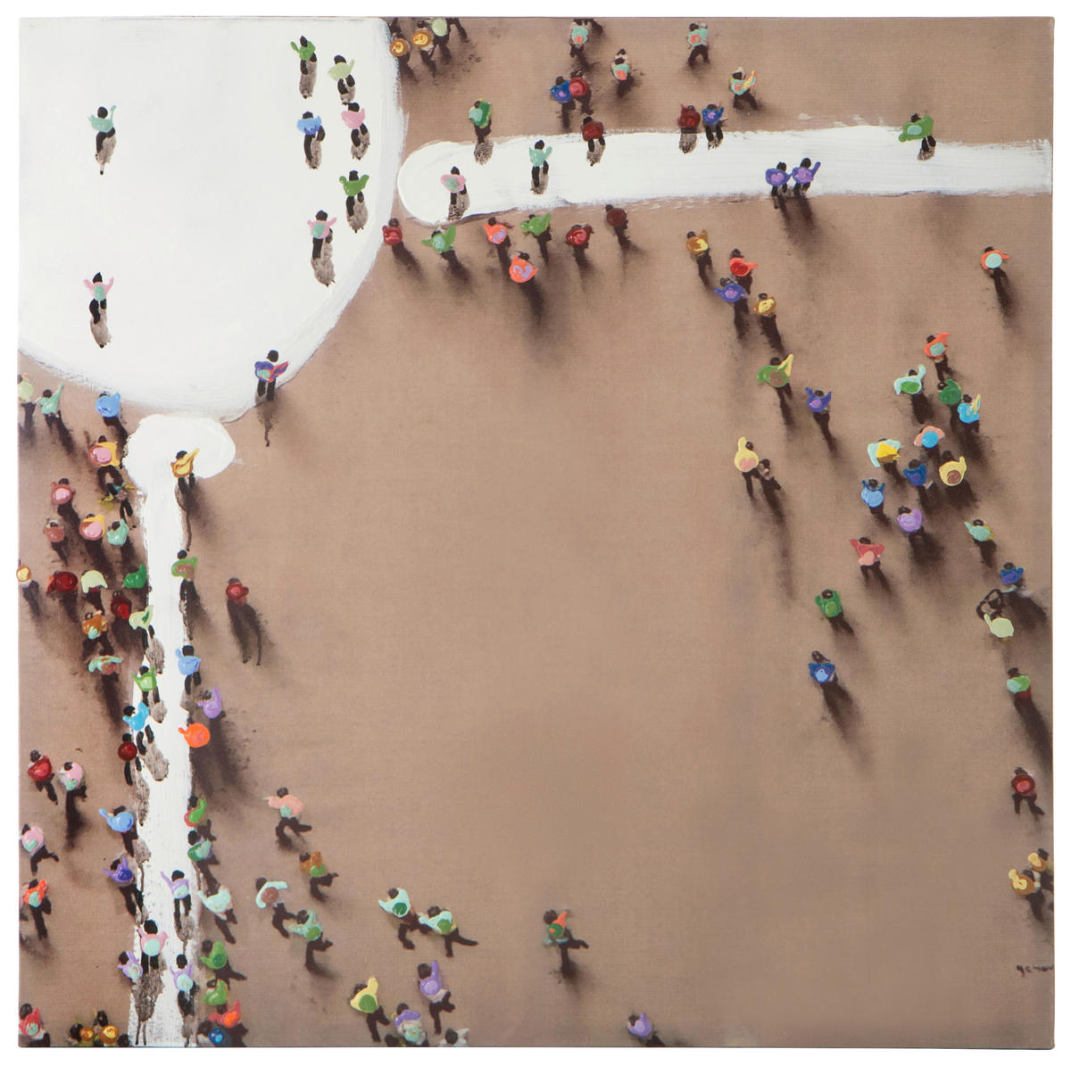 BILD 100/100/3,8 cm  - Beige/Multicolor, LIFESTYLE, Holz/Kunststoff (100/100/3,8cm) - Kayoom