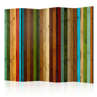 Paravent doppeltseitig mit 5  Flügel - Multicolor, Basics, Holz/Textil (225/172/3cm) - artgeist
