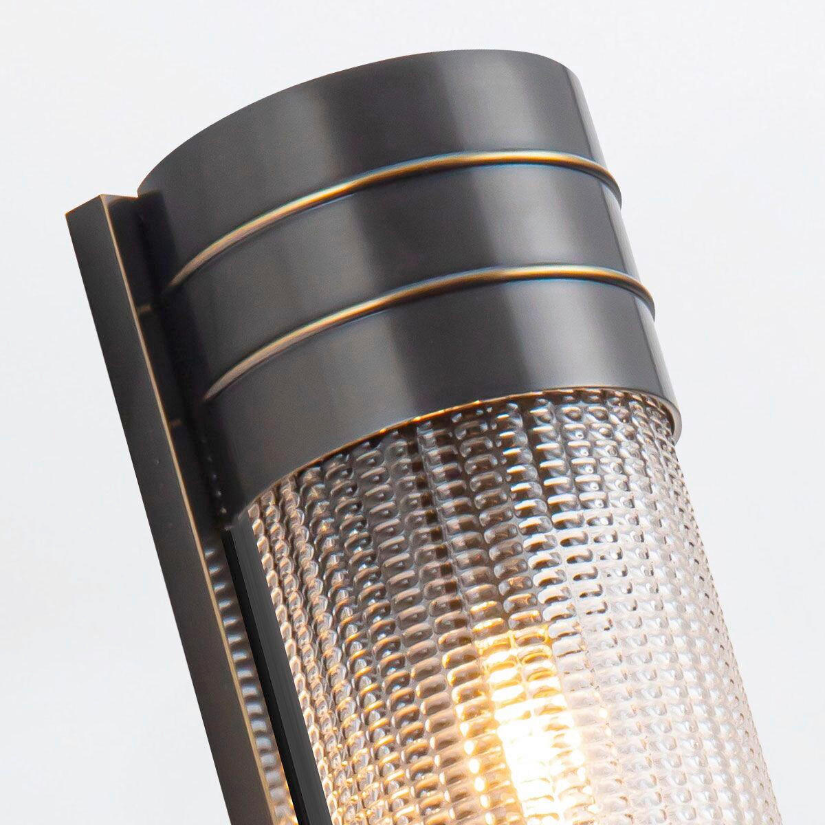 WANDLEUCHTE    - Bronzefarben, KONVENTIONELL, Glas/Metall (46,7/11,2/9,5cm) - Elstead Lighting
