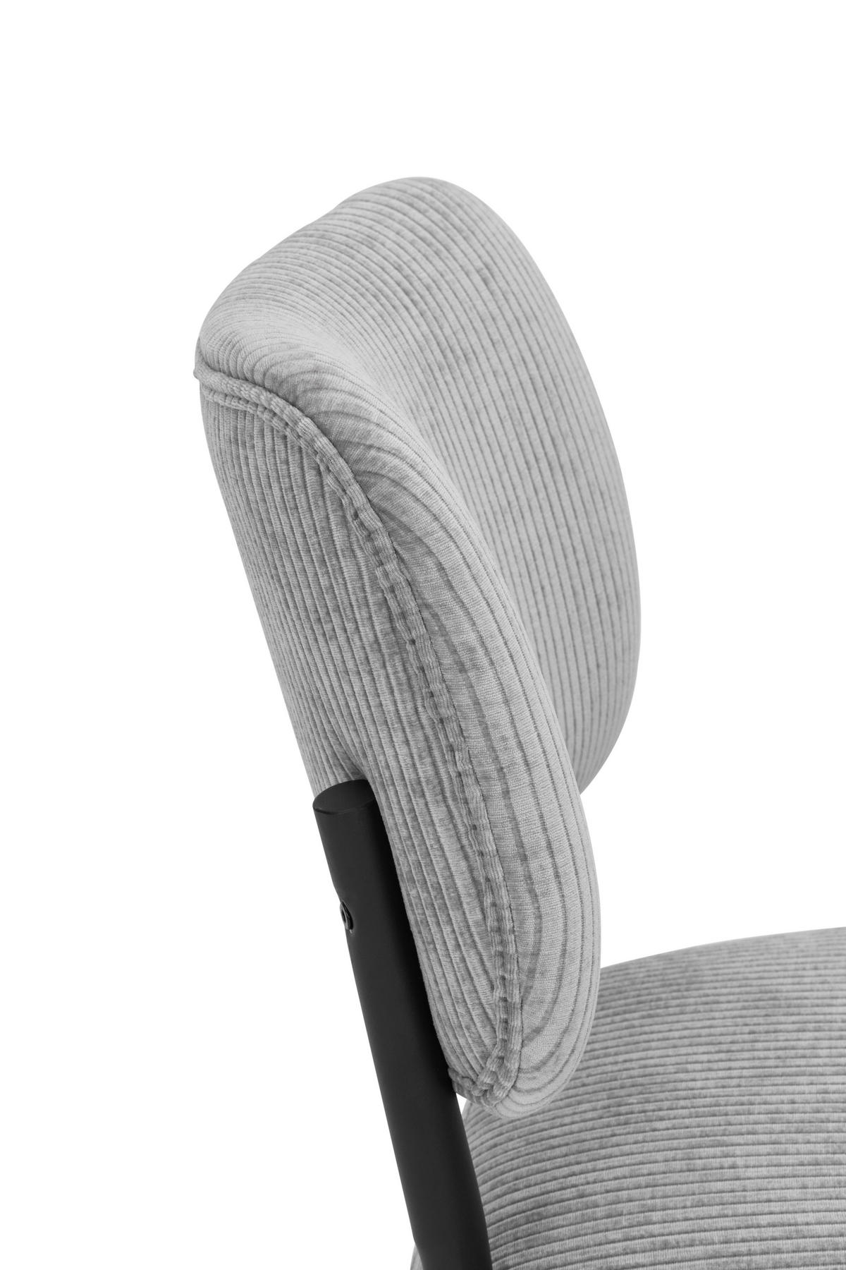 SESSEL in Cord Grau  - gris/noir, Design, textile/métal (62/76/65,5cm) - P & B