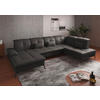 WOHNLANDSCHAFT in Echtleder Anthrazit  - Anthrazit/Schwarz, Konventionell, Leder/Metall (185/357/231cm) - Sit & More